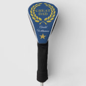 GEWELDIGE PAPA tekst Overwinningskrans & Ster pers Golfheadcover (Voorkant)
