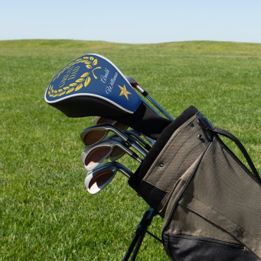 GEWELDIGE PAPA tekst Overwinningskrans & Ster pers Golfheadcover (Insitu)