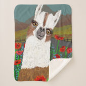 Geweldige papavers en mama Llama Sherpa Deken (Voorkant)