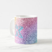 Geweldige pasta Glitter Monogramed Custom Koffiemok (Voorkant links)
