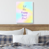 Geweldige pasteelregenboogbruiloft canvas afdruk (Insitu (Slaapkamer))