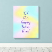 Geweldige pasteelregenboogbruiloft canvas afdruk (Insitu (Houten vloer))