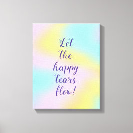 Geweldige pasteelregenboogbruiloft canvas afdruk