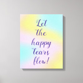 Geweldige pasteelregenboogbruiloft canvas afdruk