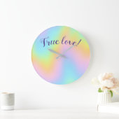 Geweldige pasteelregenboogbruiloft grote klok (Huis)