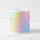 Geweldige pasteelregenboogbruiloft grote koffiekop (Voorkant)