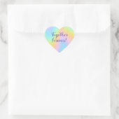 Geweldige pasteelregenboogbruiloft hart sticker (Tas)