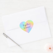 Geweldige pasteelregenboogbruiloft hart sticker (Envelop)