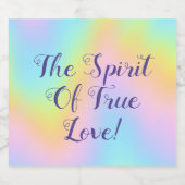 Geweldige pasteelregenboogbruiloft likeurfles etiket (Enkel label)