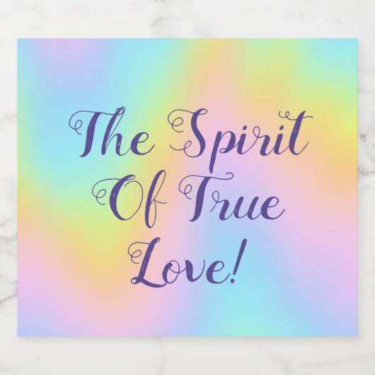 Geweldige pasteelregenboogbruiloft likeurfles etiket (Enkel label)