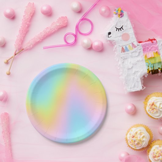 Geweldige pasteelregenboogbruiloft papieren bordje (Feest)