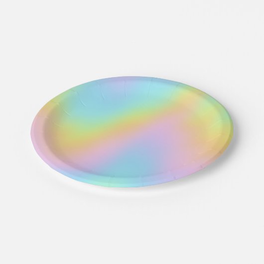 Geweldige pasteelregenboogbruiloft papieren bordje (Gekanteld)