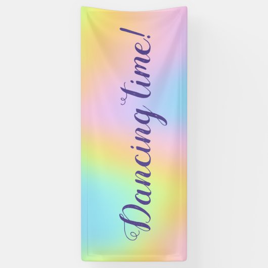 Geweldige pasteelregenboogbruiloft spandoek (Verticaal)