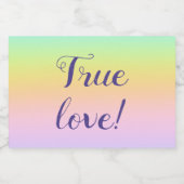 Geweldige pasteelregenboogbruiloft sparkling wijnetiket (Enkel label)