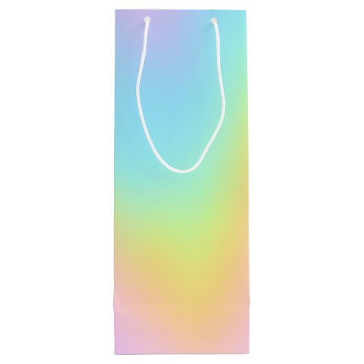 Geweldige pasteelregenboogbruiloft wijn cadeautas (Achterkant)