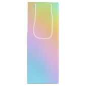 Geweldige pasteelregenboogbruiloft wijn cadeautas (Voorkant)