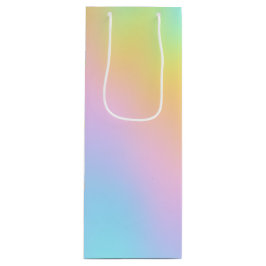 Geweldige pasteelregenboogbruiloft wijn cadeautas