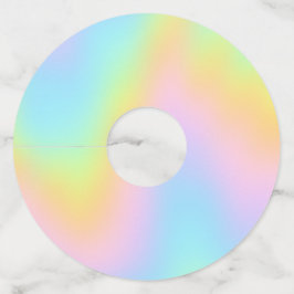 Geweldige pasteelregenboogbruiloft wijnglaslabel