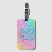 Geweldige pastel Glitter Girly Monogramed Custom Bagagelabel (Voorkant (verticaal))