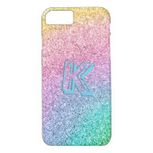 Geweldige pastel Glitter Girly Monogramed Custom Case-Mate iPhone Case (Achterkant)