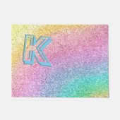 Geweldige pastel Glitter Girly Monogramed Custom Deurmat (Voorkant)