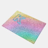 Geweldige pastel Glitter Girly Monogramed Custom Deurmat (Schuin)
