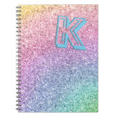 Geweldige pastel Glitter Girly Monogramed Custom Notitieboek (Voorkant)