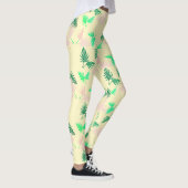 Geweldige Pastel Palmboom Blad Tropische Leggings (Rechts)