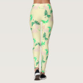 Geweldige Pastel Palmboom Blad Tropische Leggings (Achterkant)