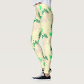 Geweldige Pastel Palmboom Blad Tropische Leggings (Links)