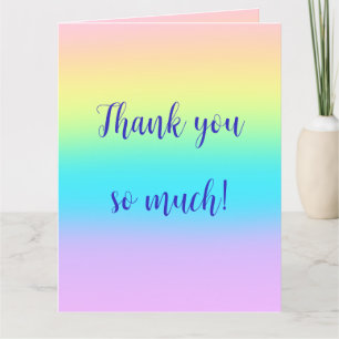 Geweldige pastel regenbooggradiënt bruiloft Dank u Bedankkaart