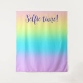Geweldige pastelregenbooggradiënt weduwschap Selfi Wandkleed (Voorkant)