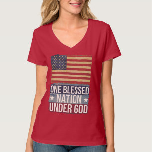 Geweldige patriotische Amerikaanse vlag Gezegende T-shirt