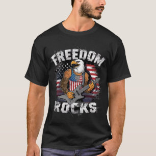 Geweldige patriottische Freedom Rocks Eagle speelt T-shirt