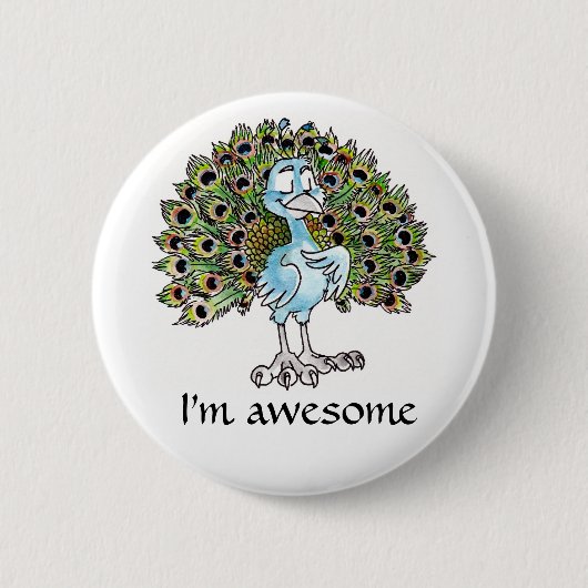 Geweldige Peacock-Button Ronde Button 5,7 Cm (Voorkant)