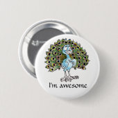 Geweldige Peacock-Button Ronde Button 5,7 Cm (Voorkant /achterkant)
