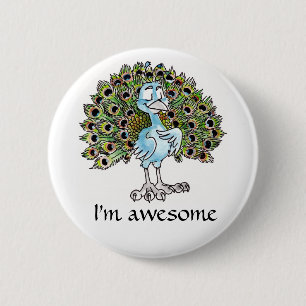 Geweldige Peacock-Button Ronde Button 5,7 Cm