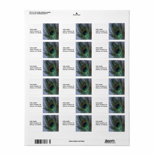 Geweldige Peacock-doether Etiket (Full Sheet)