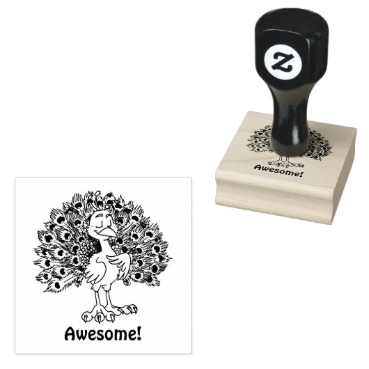 Geweldige Peacock Rubber Stamp Rubberstempel (Gestempeld)
