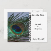 Geweldige Peacock Save the Date Briefkaart (Voorkant / Achterkant)