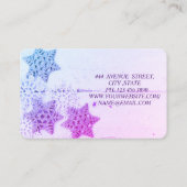 Geweldige perfecte kersttong Paarse snowflake Visitekaartje (Achterkant)