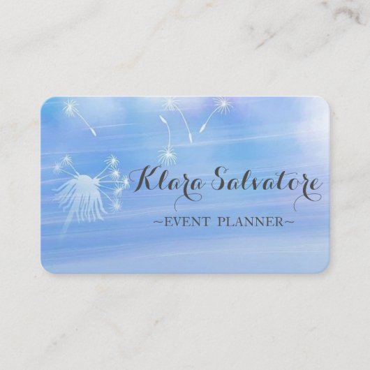 Geweldige perfecte moderne blauwe dandelion visitekaartje (Voorkant)