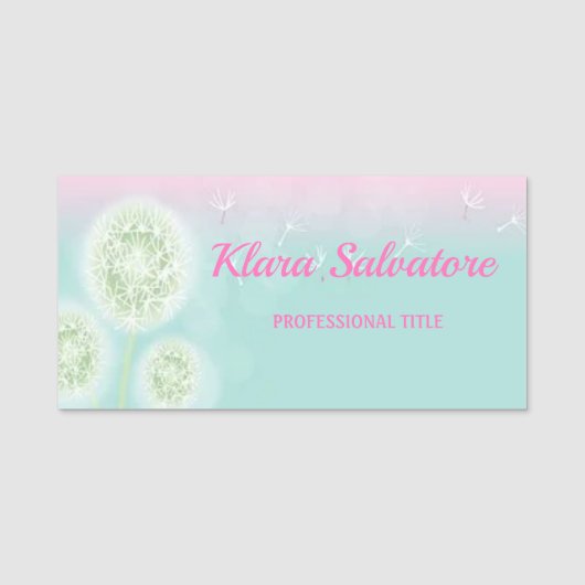 Geweldige perfecte perfecte Dandelion Naamplaatje (Voorkant)