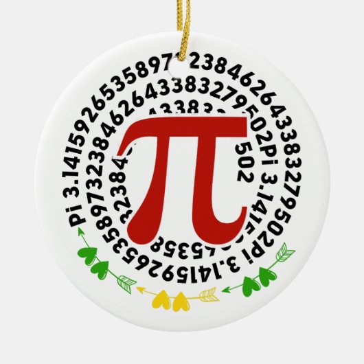 Geweldige PI Symbool Pi Dag Wiskunde Leraar Keramisch Ornament (Voorkant)