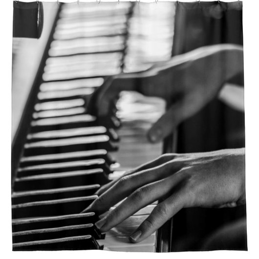 Geweldige piano douchegordijn (Voorkant)