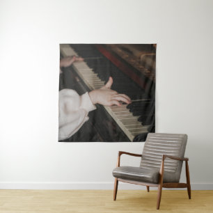 Geweldige piano kunst wandkleed