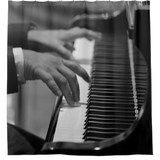 Geweldige Piano-kunstwerk Douchegordijn (Voorkant)
