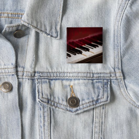 Geweldige Piano-kunstwerk Vierkante Button 5,1 Cm (In situ)