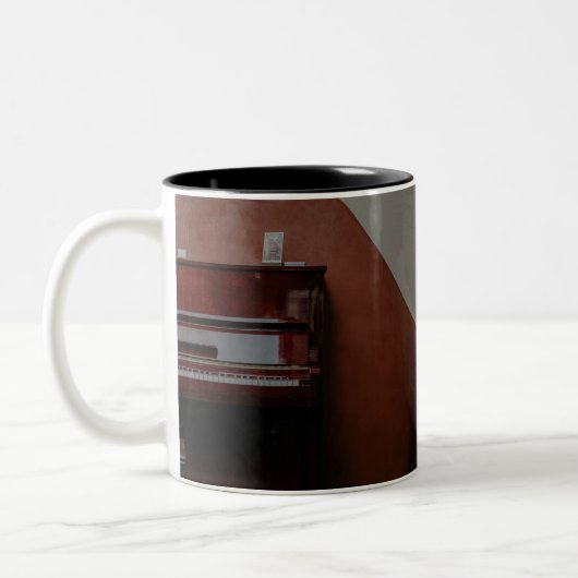 Geweldige piano tweekleurige koffiemok (Links)