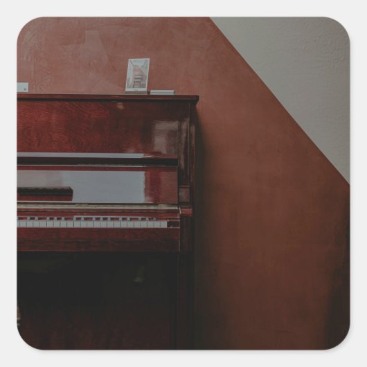 Geweldige piano vierkante sticker (Voorkant)